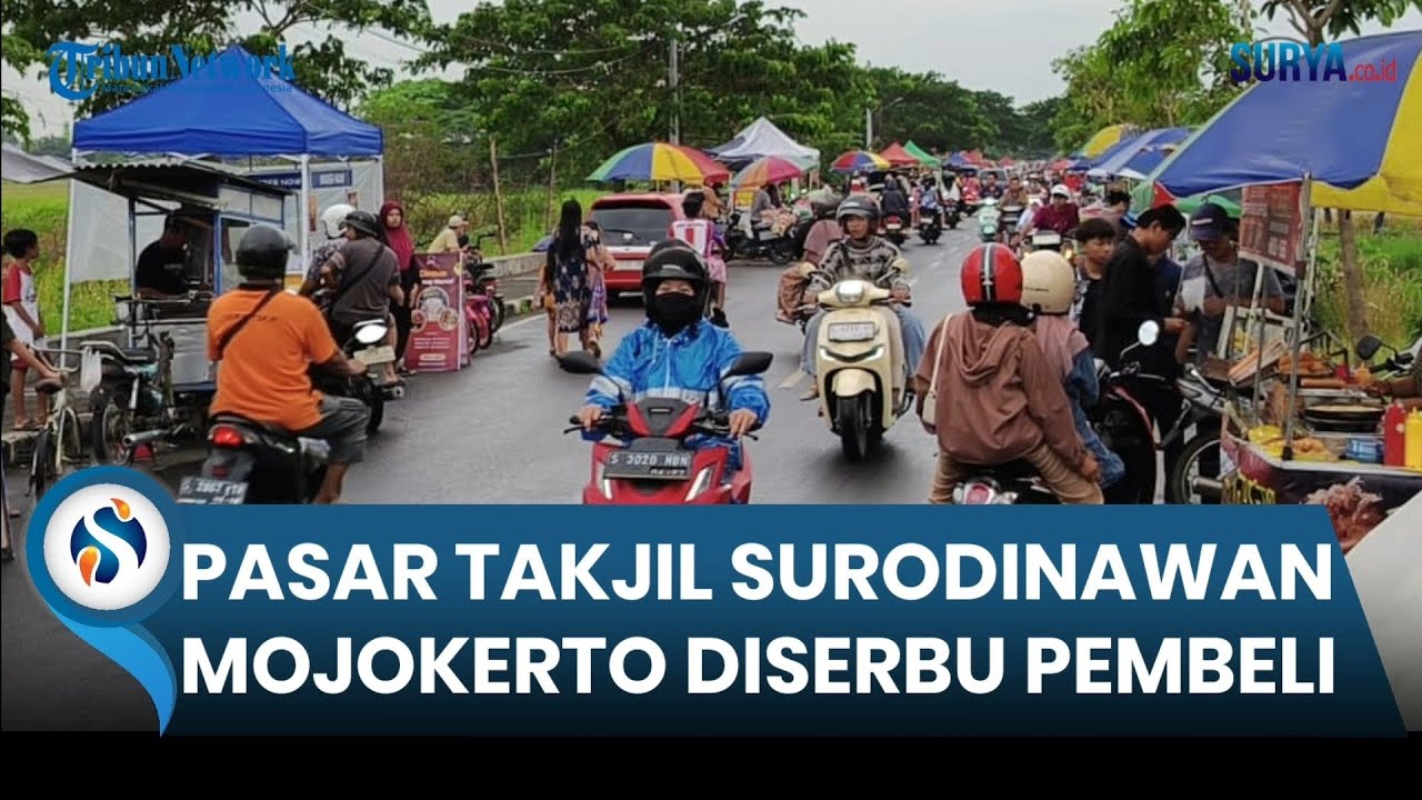 Ngabuburit Ramadan 2026; Pasar Takjil di Kawasan Surodinawan Kota Mojokerto Diserbu Pengunjung