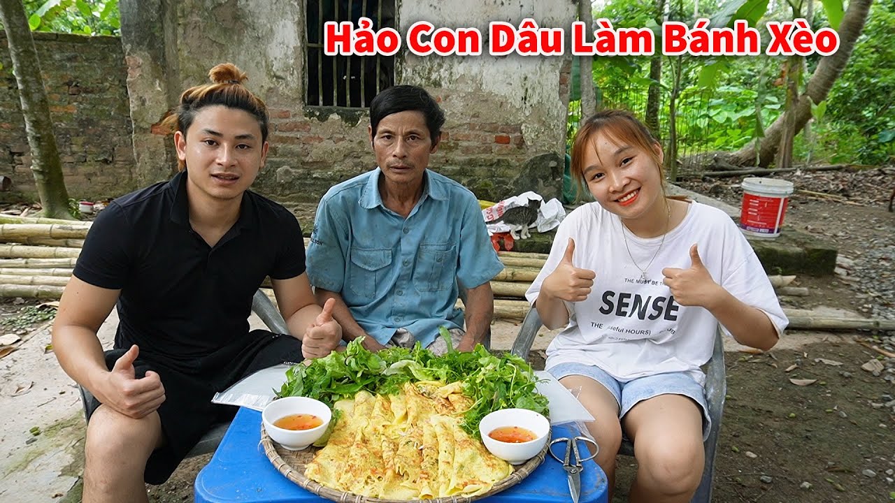 Cáo Ca - Cùng Bố Và Con Dâu Ăn Hết Mâm Bánh Xèo || Hảo Con Dâu