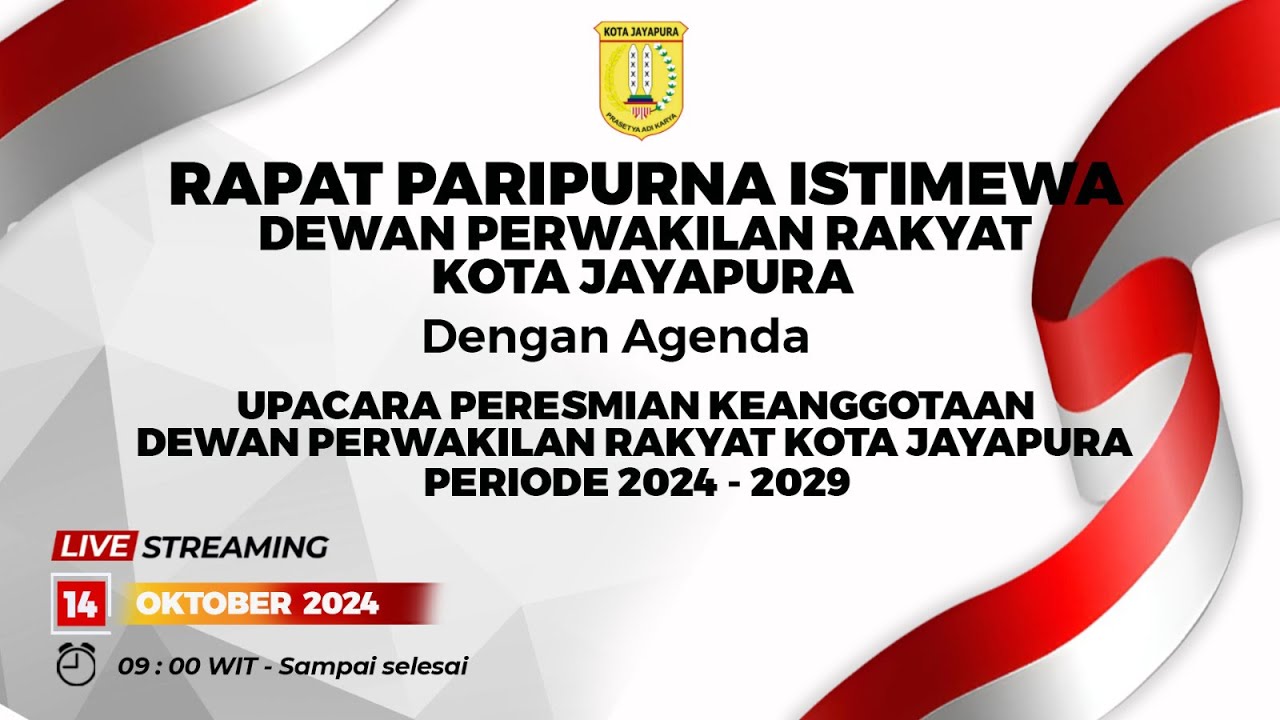 🔴LIVE🔴RAPAT PARIPURNA ISTIMEWA DEWAN PERWAKILAN RAKYAT KOTA JAYAPURA