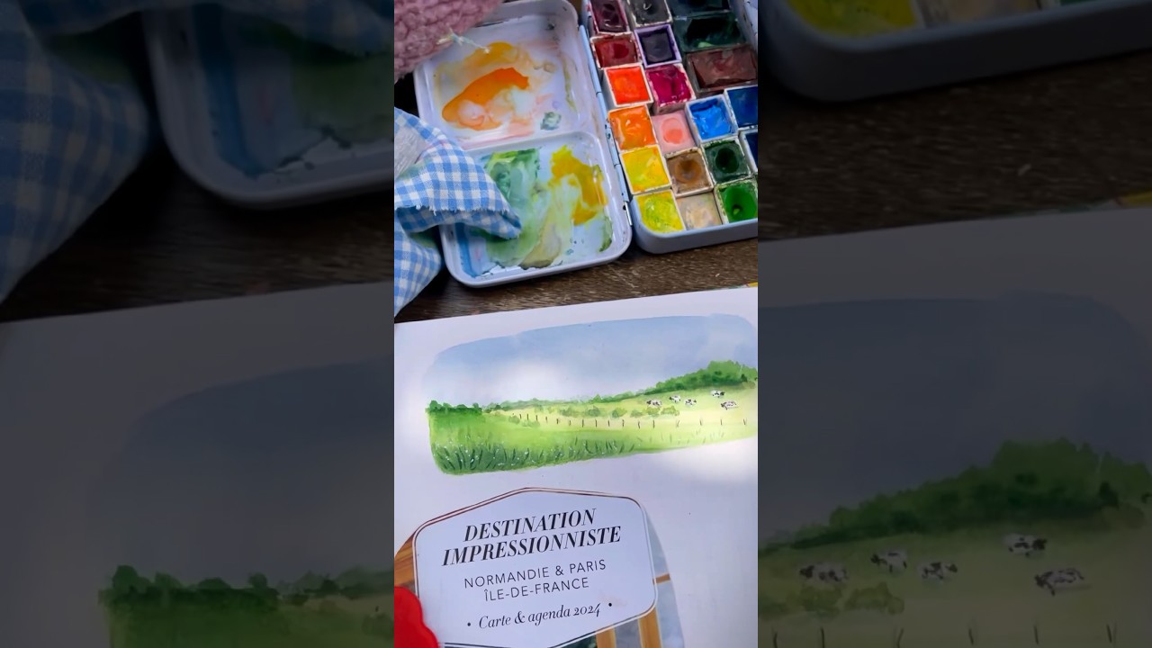 Café dessin 📔☕️Tuto aquarelle  : paysage à l’aquarelle ! 