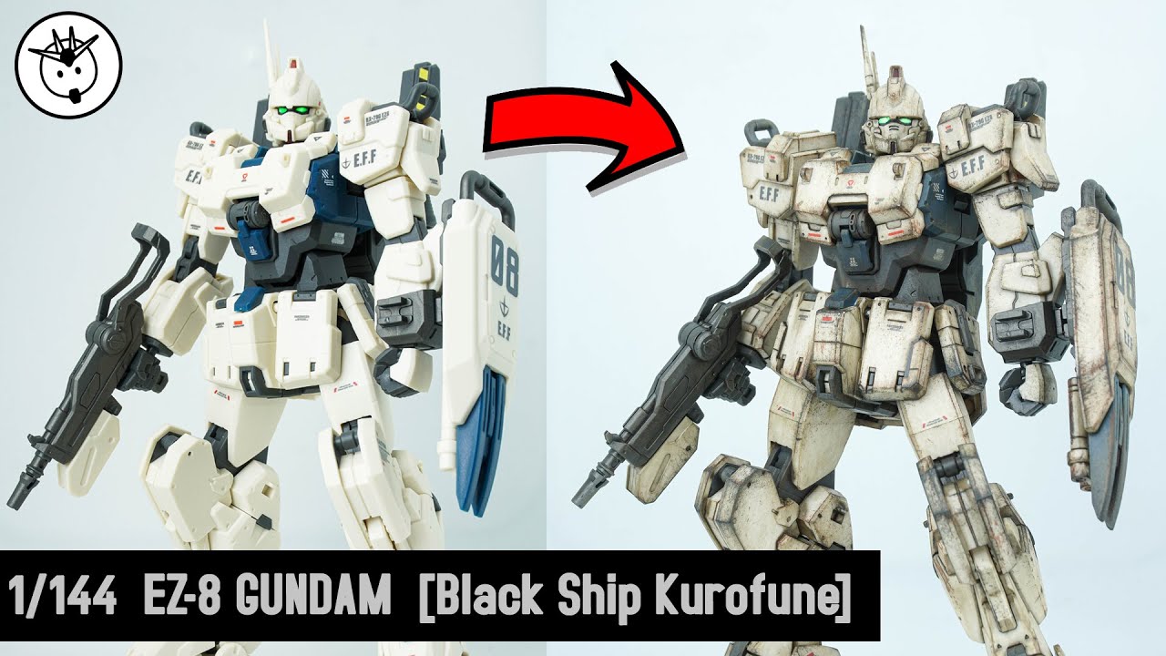 EZ-8 Gundam 1/144  [Black Ship Kurofune] Weathering Effect. NO Air Brush