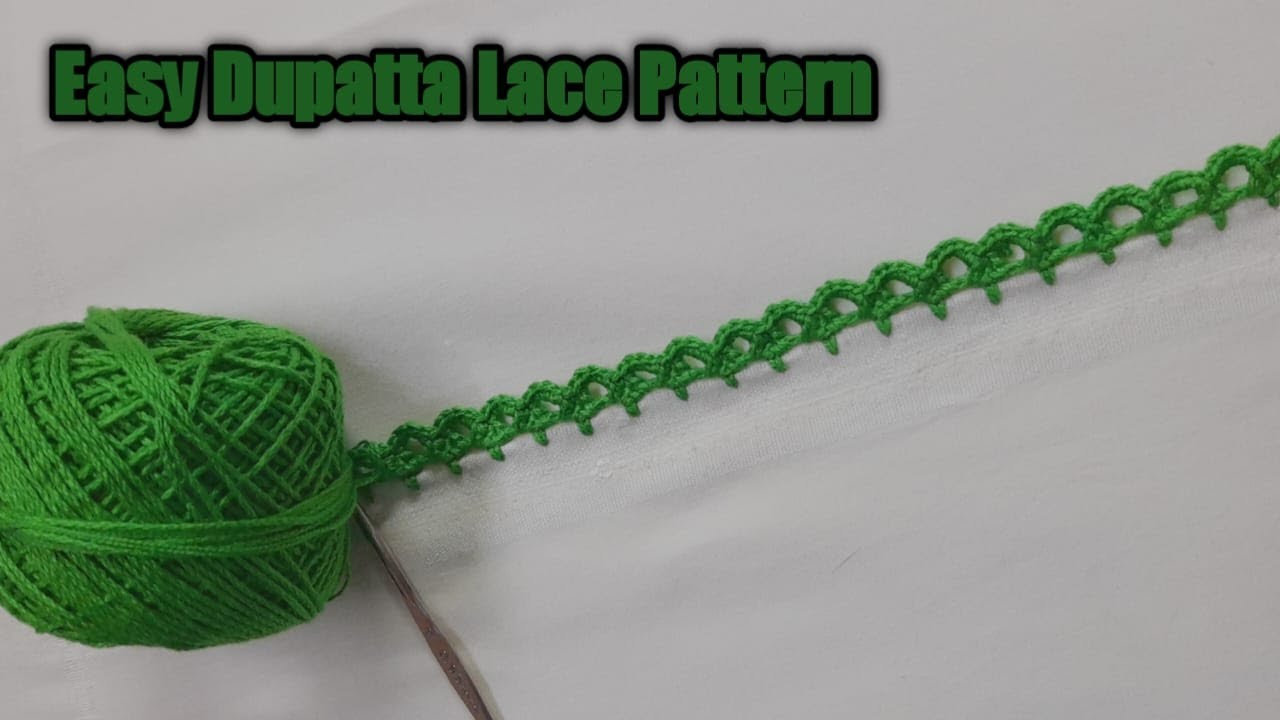 Easy Dupatta neck and sleeves crochet lace design/asani se banay gale aur aastin pe qureshia lace