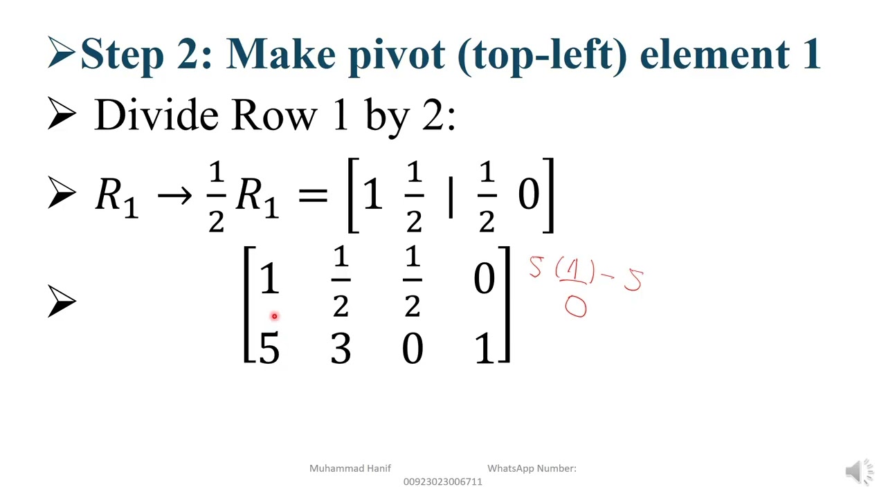 Inverse of 2x2 Matrix by Row Operations | Step-by-Step Method | Linear Algebra