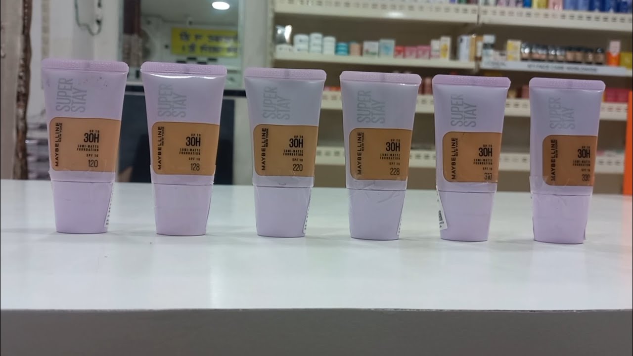 Maybelline Superstay Lumi Matte Tube Foundation Swatches