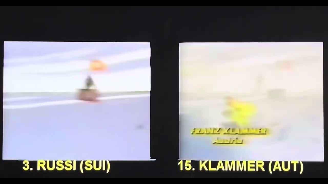 Klammer Russi side by side Comparison Olympic Downhill Race 1976 Innsbruck