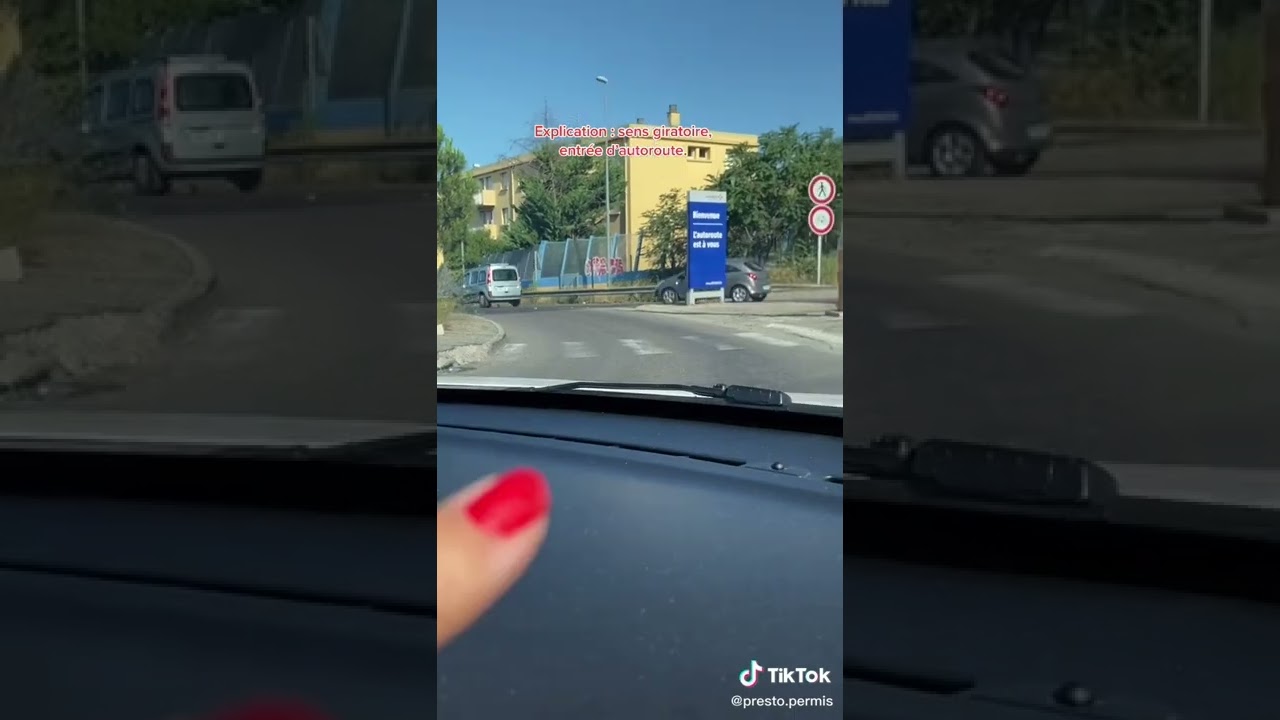 Sens giratoire en pratique+entrée sur l'autoroute
