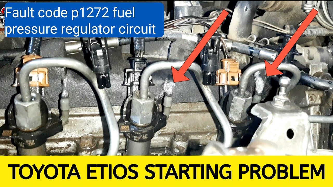 Toyota Etios starting problem ! fuel injector back leakage Dtc p1272 fuel pressure regulator circuit