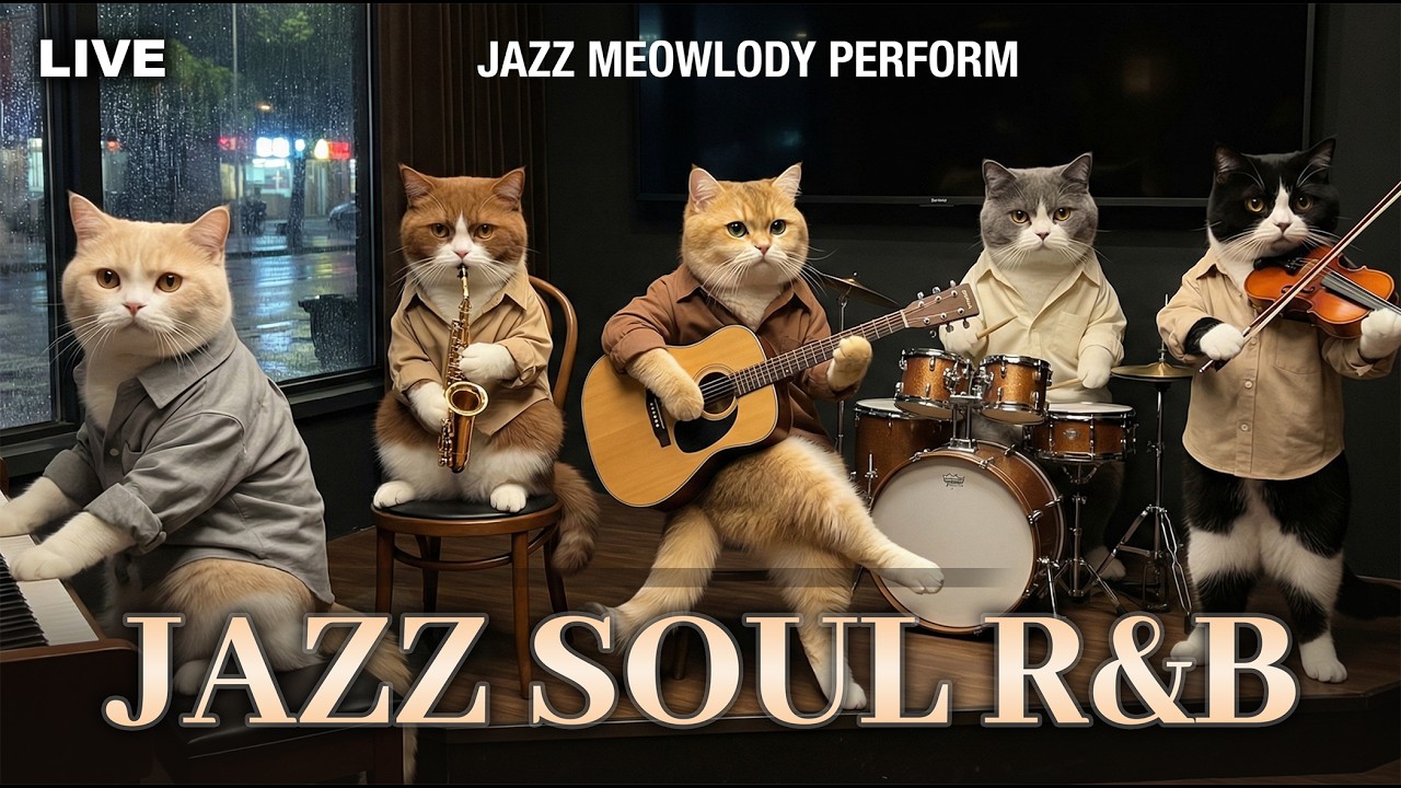 🔴 LIVE 24/7 Deep Focus Clean Jazz Soul R&B for Sleep & Stress Relief | Jazz Meowlody