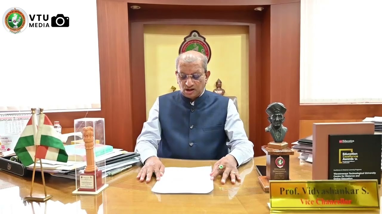 Special Message from the Vice-Chancellor! - Visvesvaraya Technological University.  #VTU