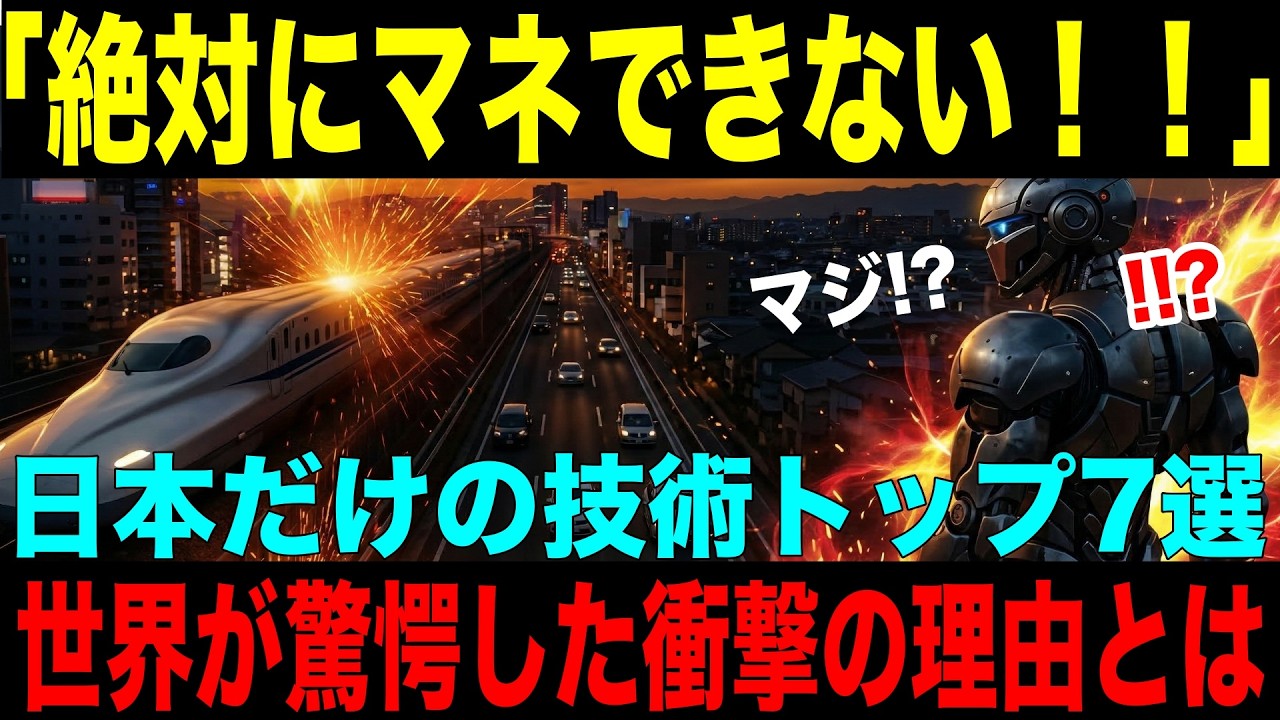 【海外の反応】「これだけはパクれない！？」日本の技術トップ７→欧米諸国でもマネできない衝撃の理由