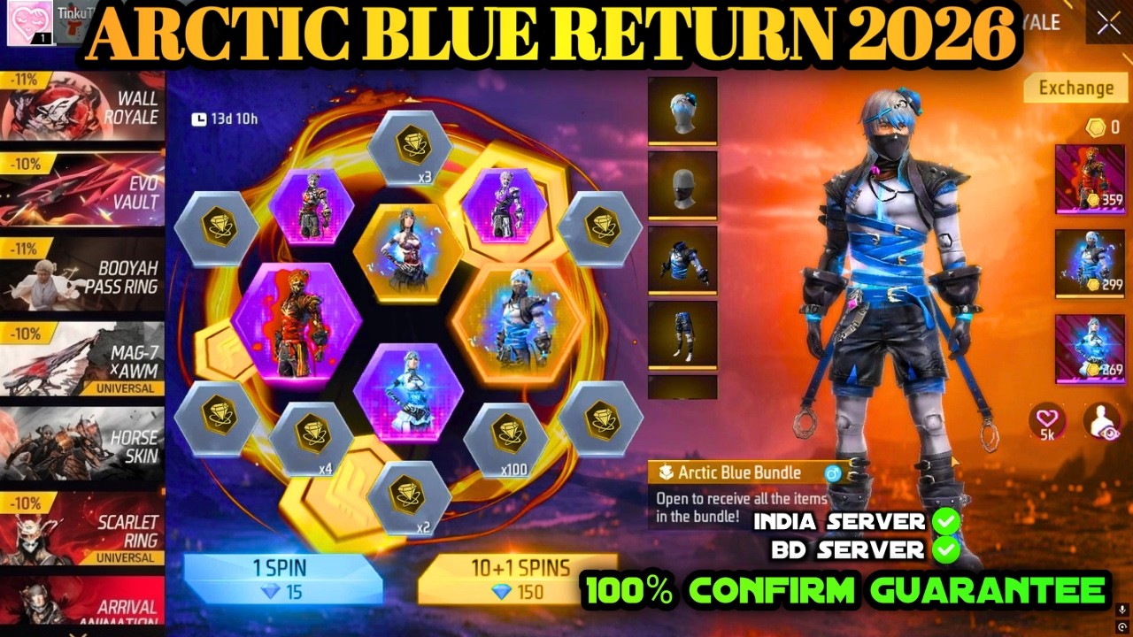 ARCTIC BLUE BUNDLE RETURN 2026 CONFIRM DATE | FREE FIRE NEXT UNIVERSAL RING TOKEN EVENT KAB AAYEGA