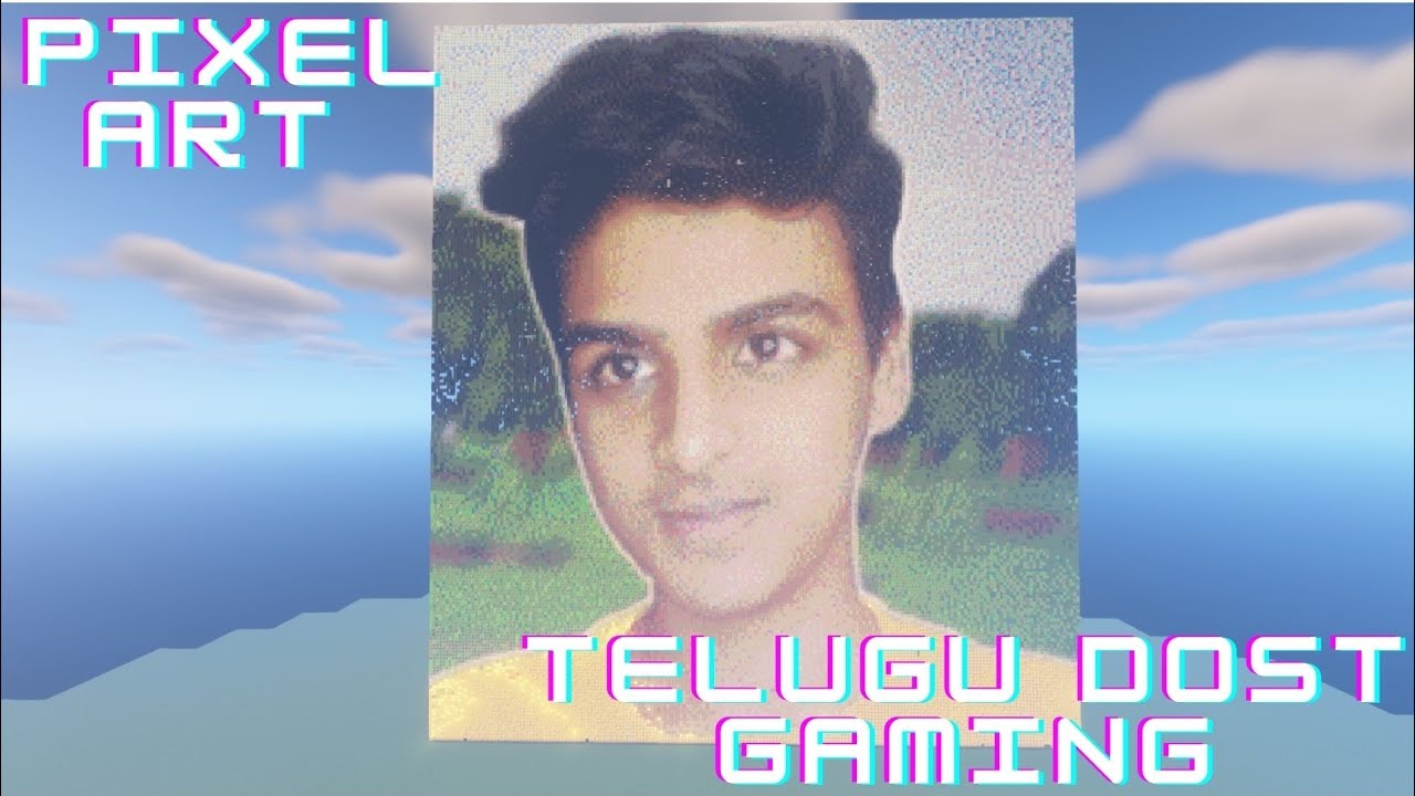 Pixel Art of @TeluguDostGaming in minecraft | @aibo_op2.024 | Minecraft Telugu | Mr Craft