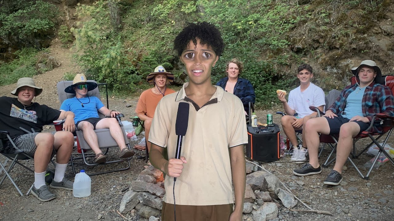 white people camping trip
