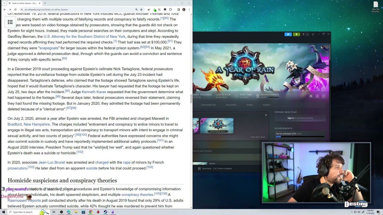 Did Epstein Kill Himself   Research streams