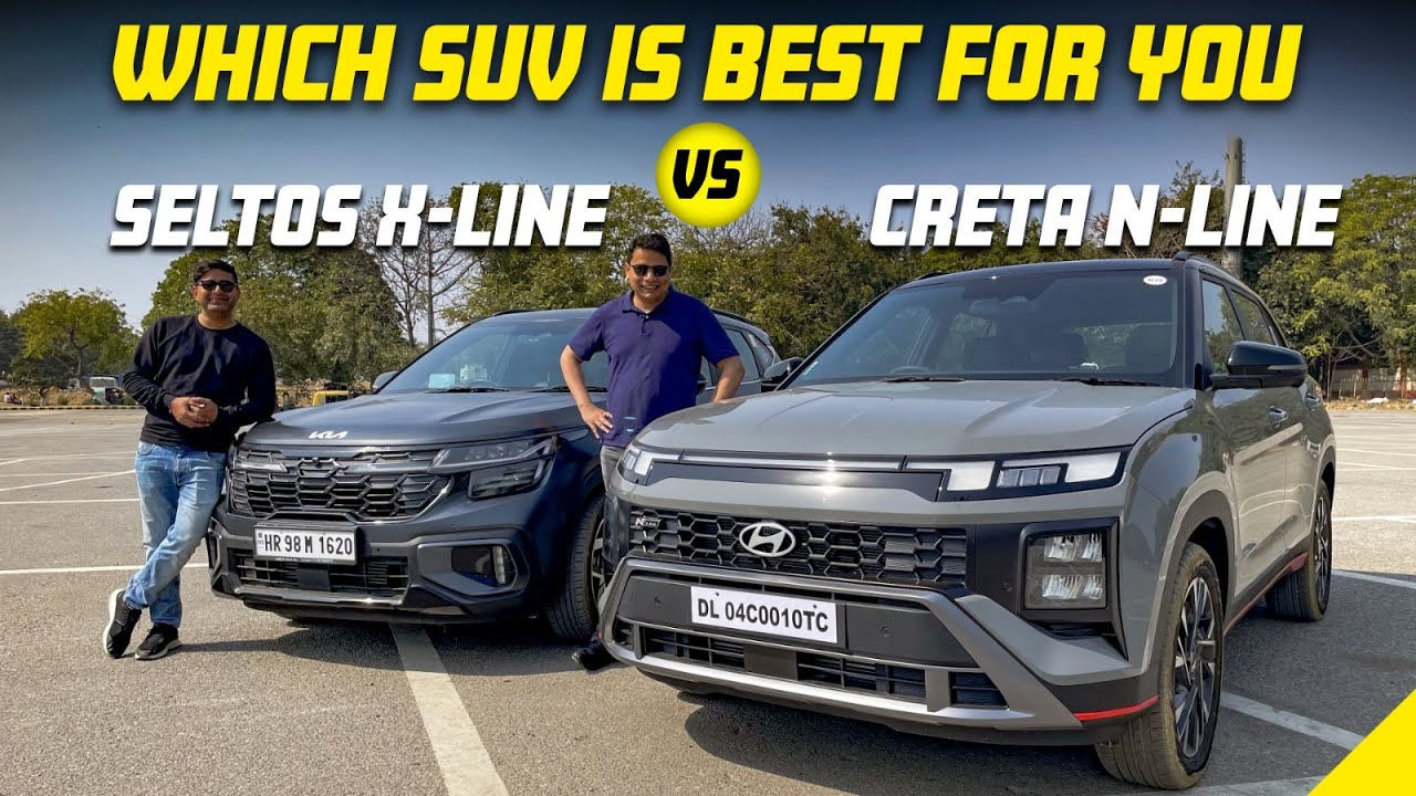 Hyundai Creta N-Line vs Kia Seltos X-Line - Battle for the Crown | Detailed Comparison in Hindi