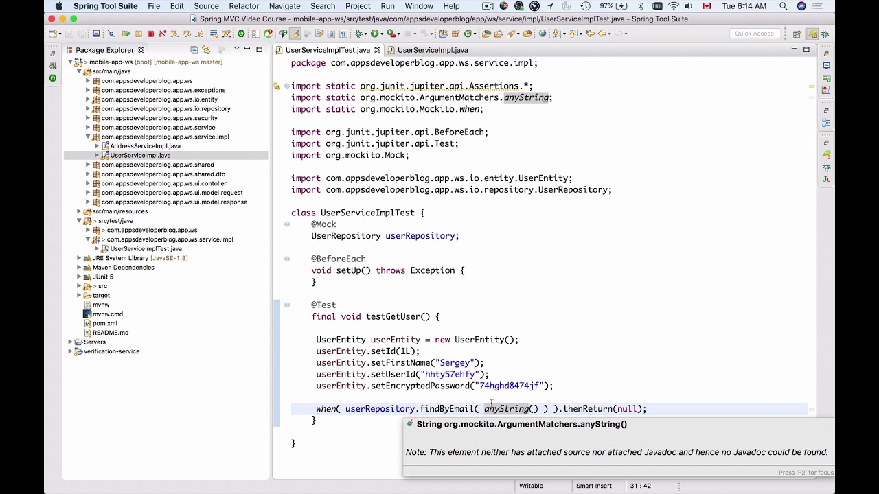 Testing RESTful Web Services -2- Mocking a JPA Repository with Mockito in JUnit 5 test