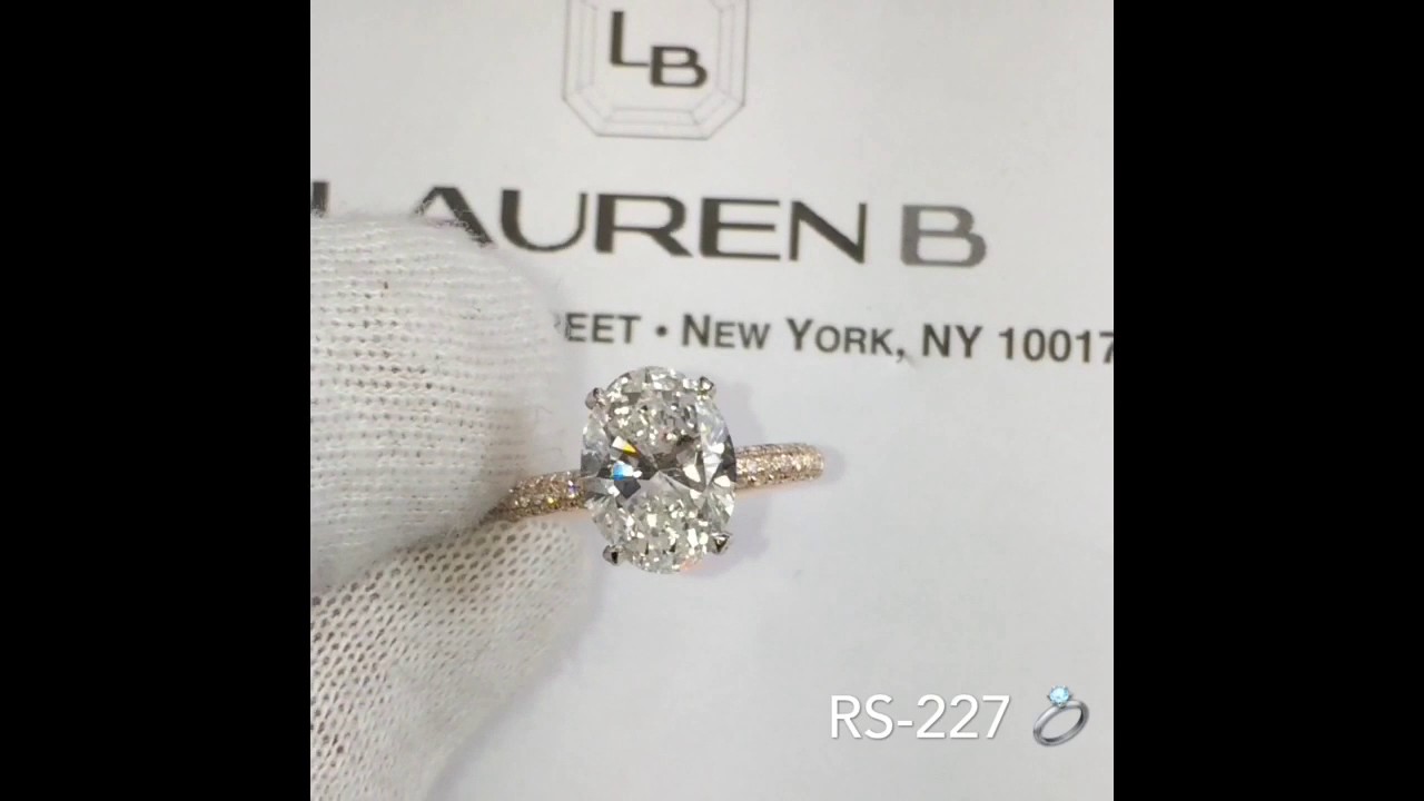 3 carat Oval Diamond 2-Tone Engagement Ring