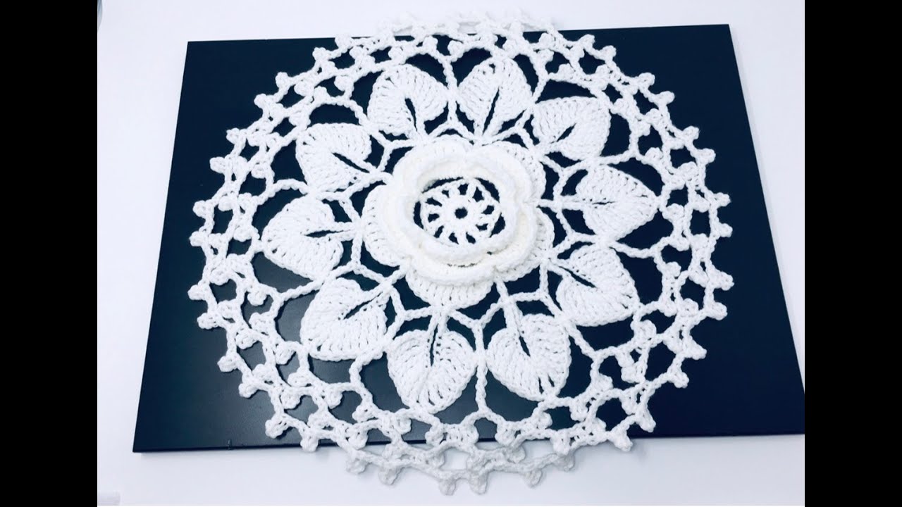 How to Crochet Lotus Doily--Part2/V84 (Instructions Below)
