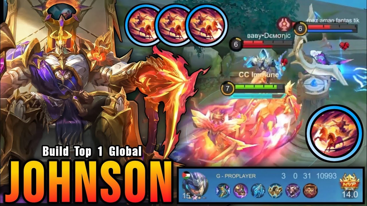 100% Unstoppable!! MVP 14.0 Points Johnson NonStop Ganking!! - Build Top 1 Global Johnson ~ MLBB