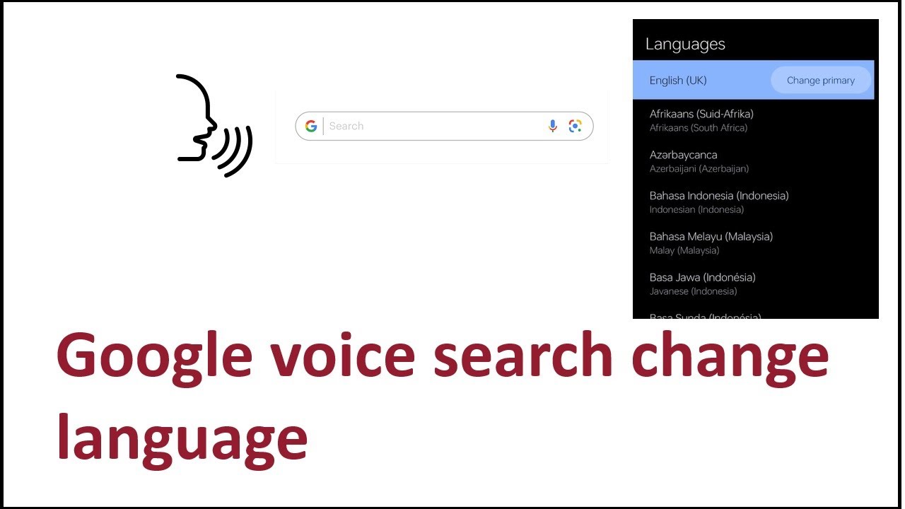 Google voice search change language