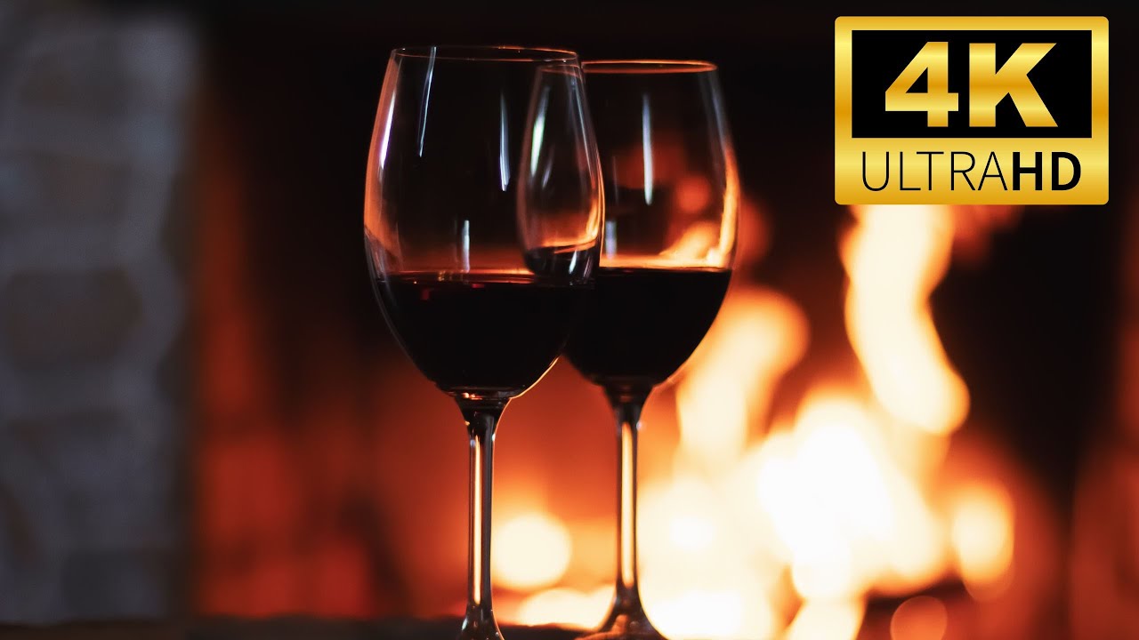 Cozy Fireplace Ambience with Wine | Relaxing Fire Sounds for a Peaceful Evening