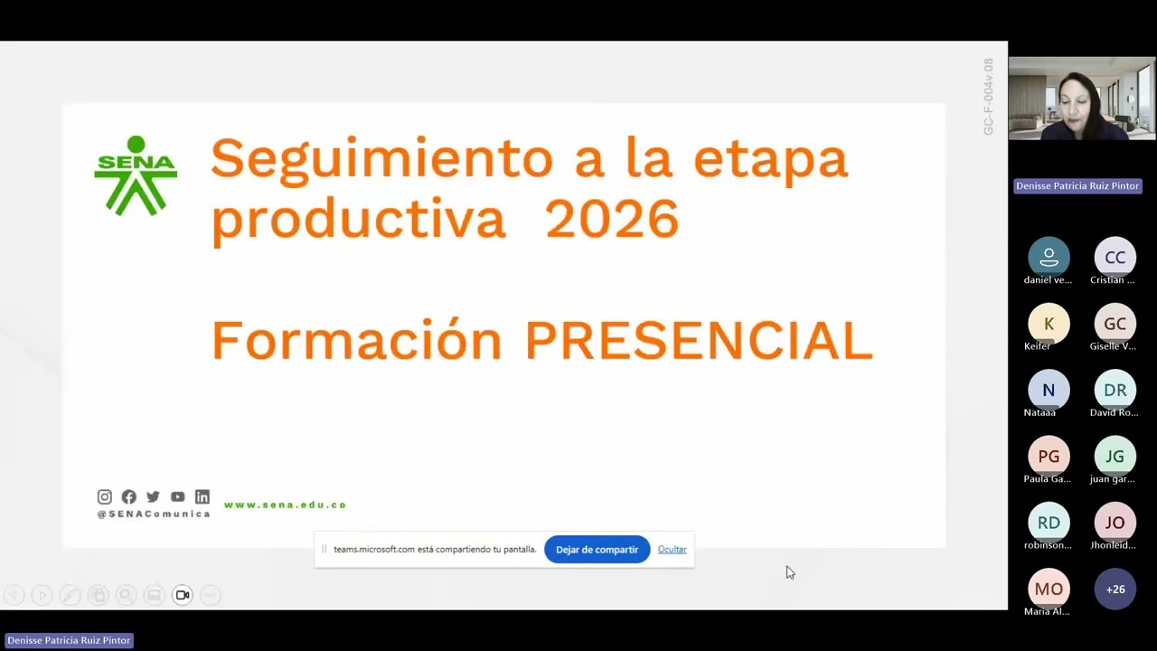 Charla de Seguimiento a etapa productiva 3 de marzo de 2026, consultas,  Dudas, inquietudes fichas 3