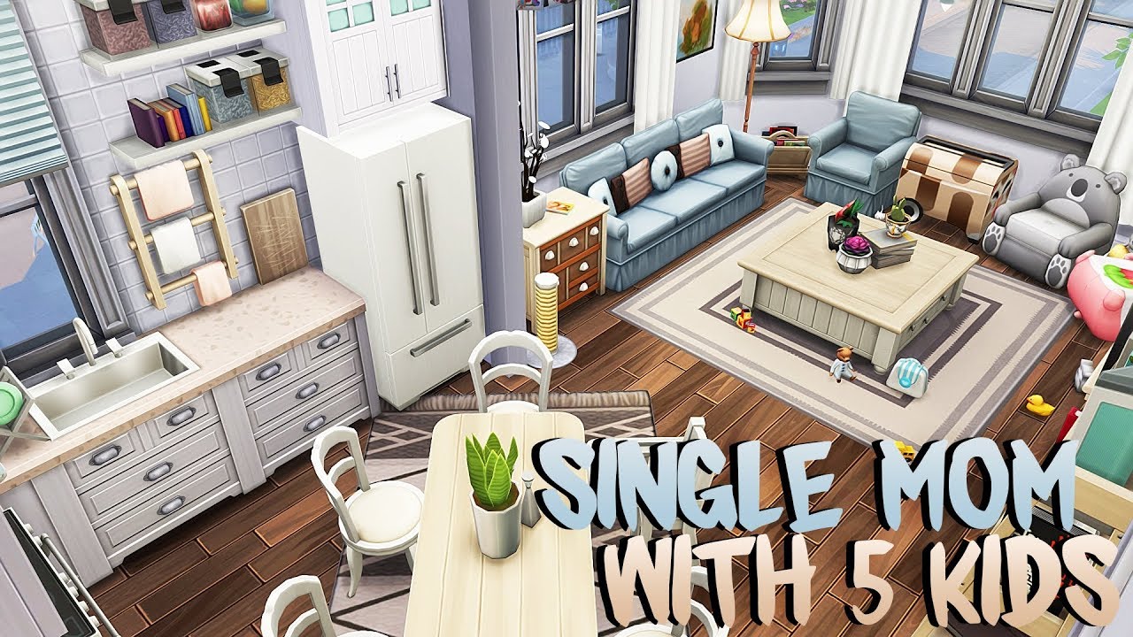 SINGLE MOM W/ 5 KIDS APARTMENT 💕 | The Sims 4 | Apartment Renovation Speed Build