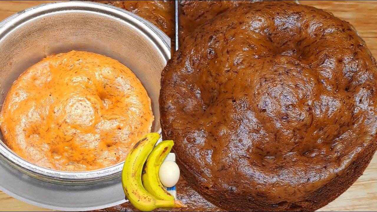Lazy People Must Learn: Electric Rice Cooker Banana Cake🎂 របៀបធ្វើនំពងទាចេកដុតក្នុងឆ្នាំងបាយអគ្គីសនី