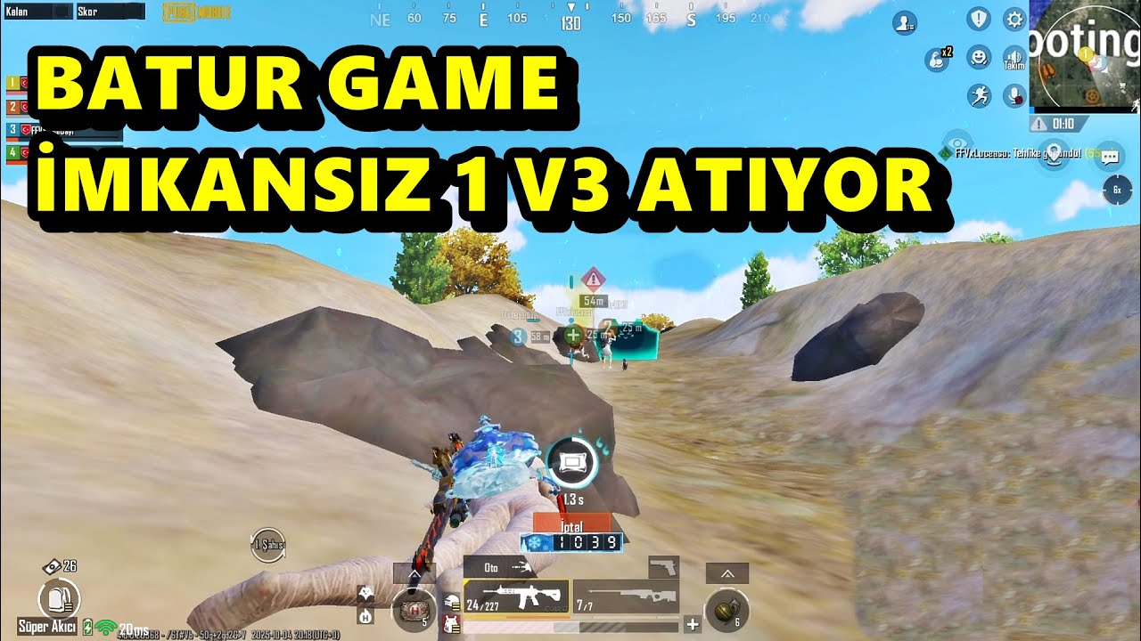 BATUR GAME İMKANSIZ 1 VS 3 ATIYOR MÜTHİŞ MAÇ PUBG MOBİLE