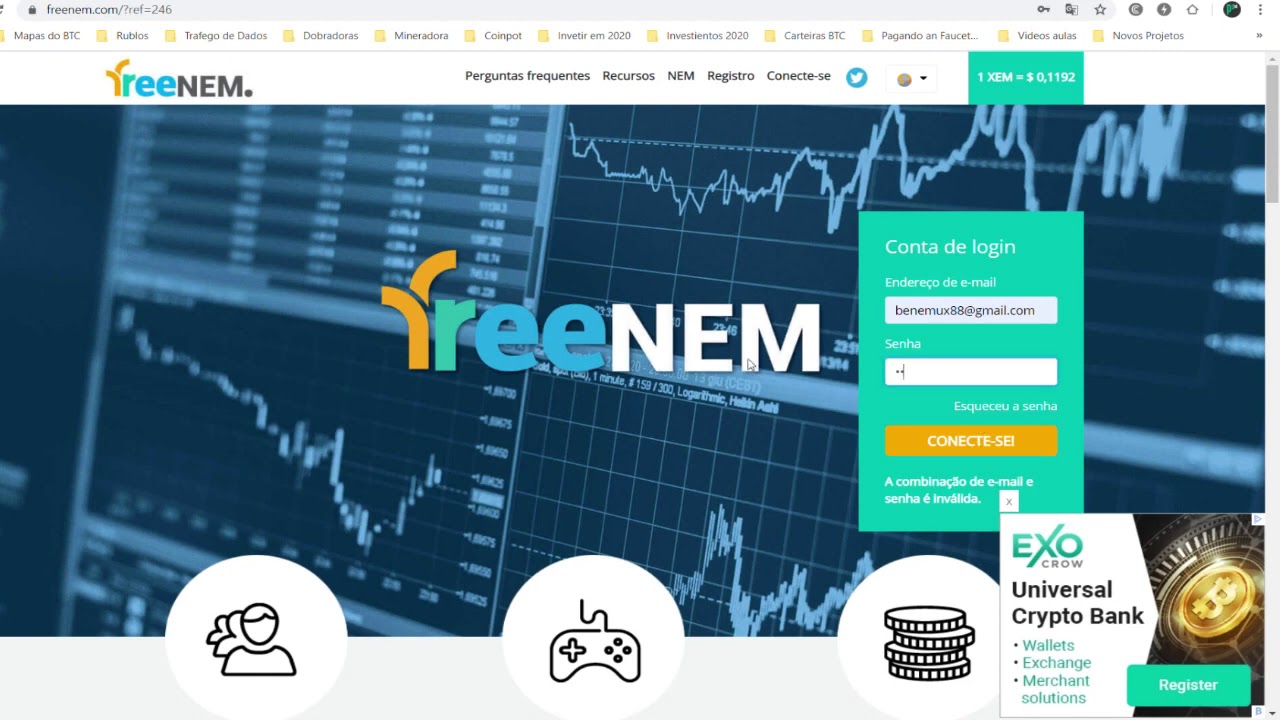 FreeNEM.com| Ganhando NEM  gr&aacute;tis a cada 60 minutos