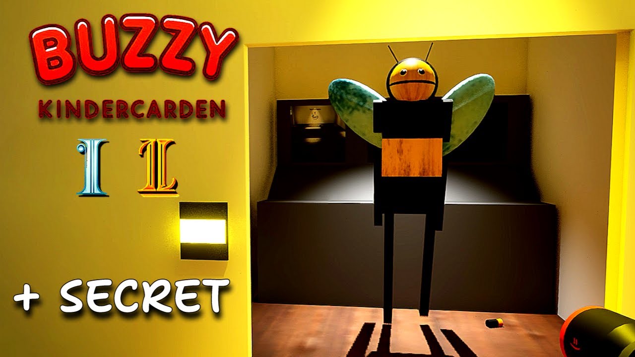 Buzzy Kindercarden [Chapter 1, 2] : mascot horror gameplay walkthrough + Secret