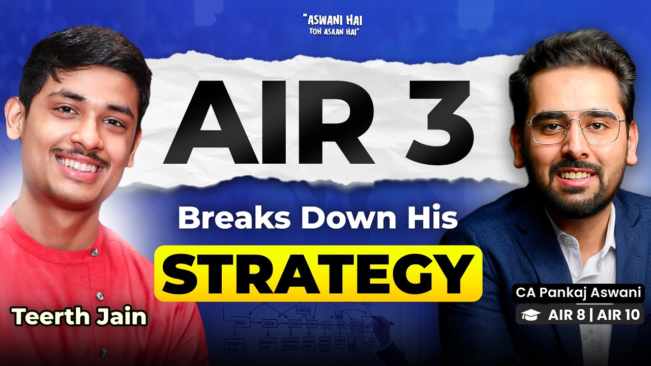 AIR 3 Reveals What He Did Differently | FM-SM 91 Marks | CA Inter May 26 Results