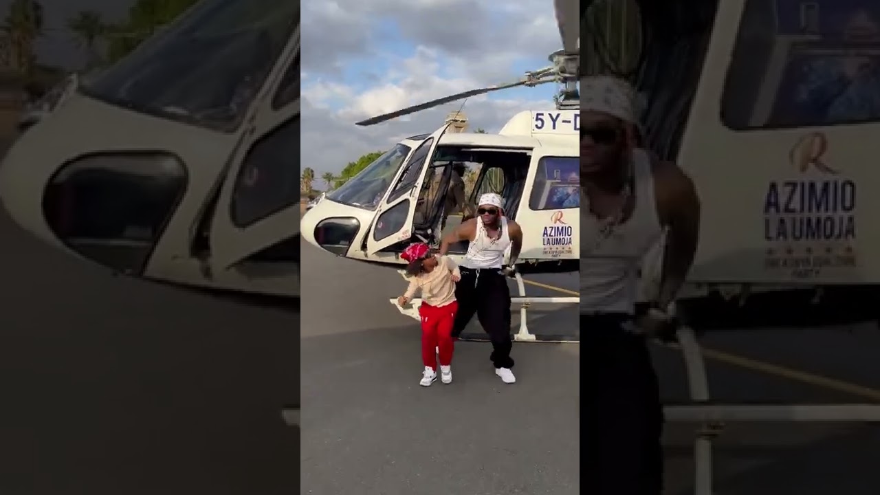 UTACHEKA...!! mtoto wa Diamond Platnumz #Tiffah aogopa Helcopter 🙌