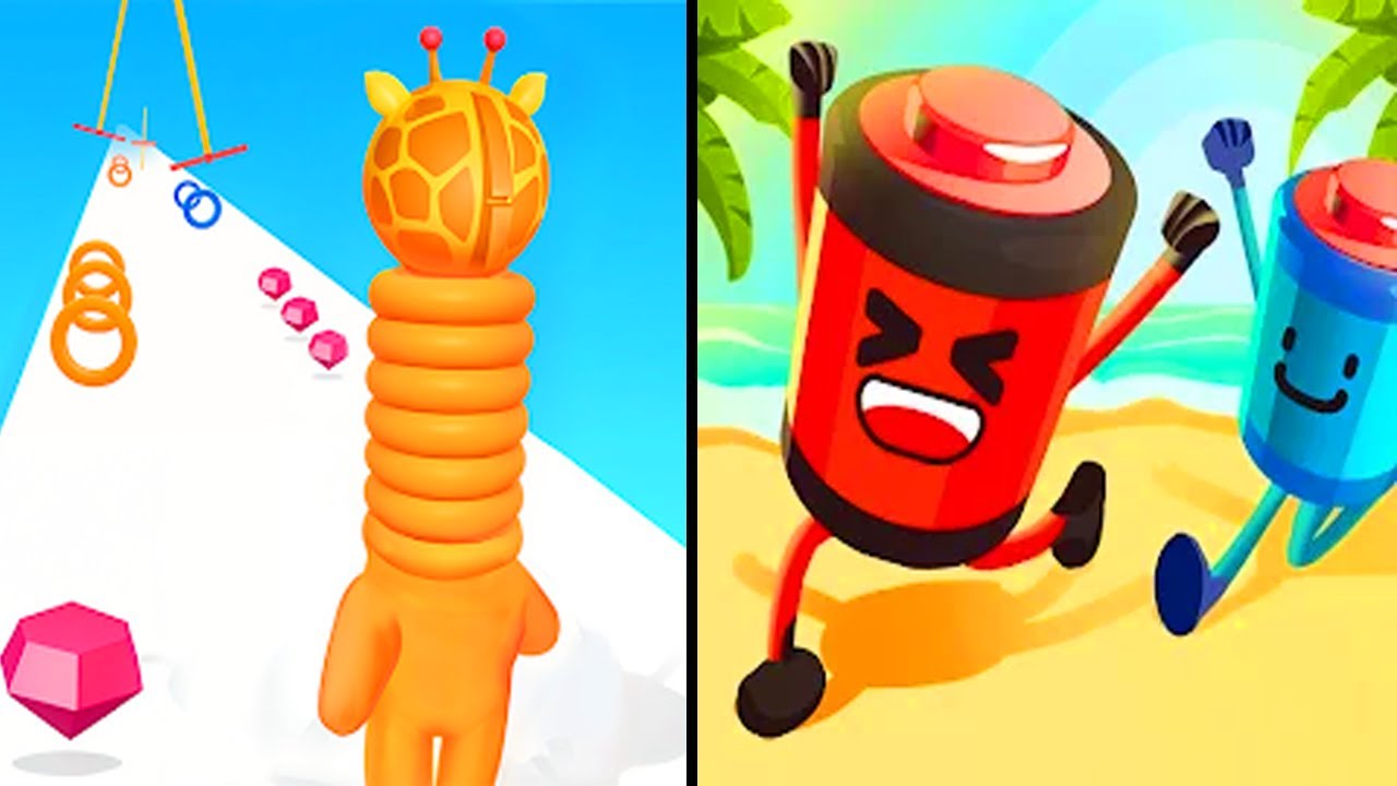 Battery Run vs Long Neck Run 😱 All Levels Unlocked!