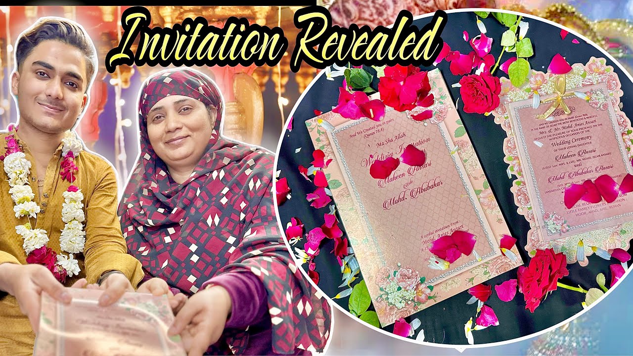 Maheen Weds Abubakr Wedding invitation Card Revealed Ma sha Allah.. First Card Kisko Dia..