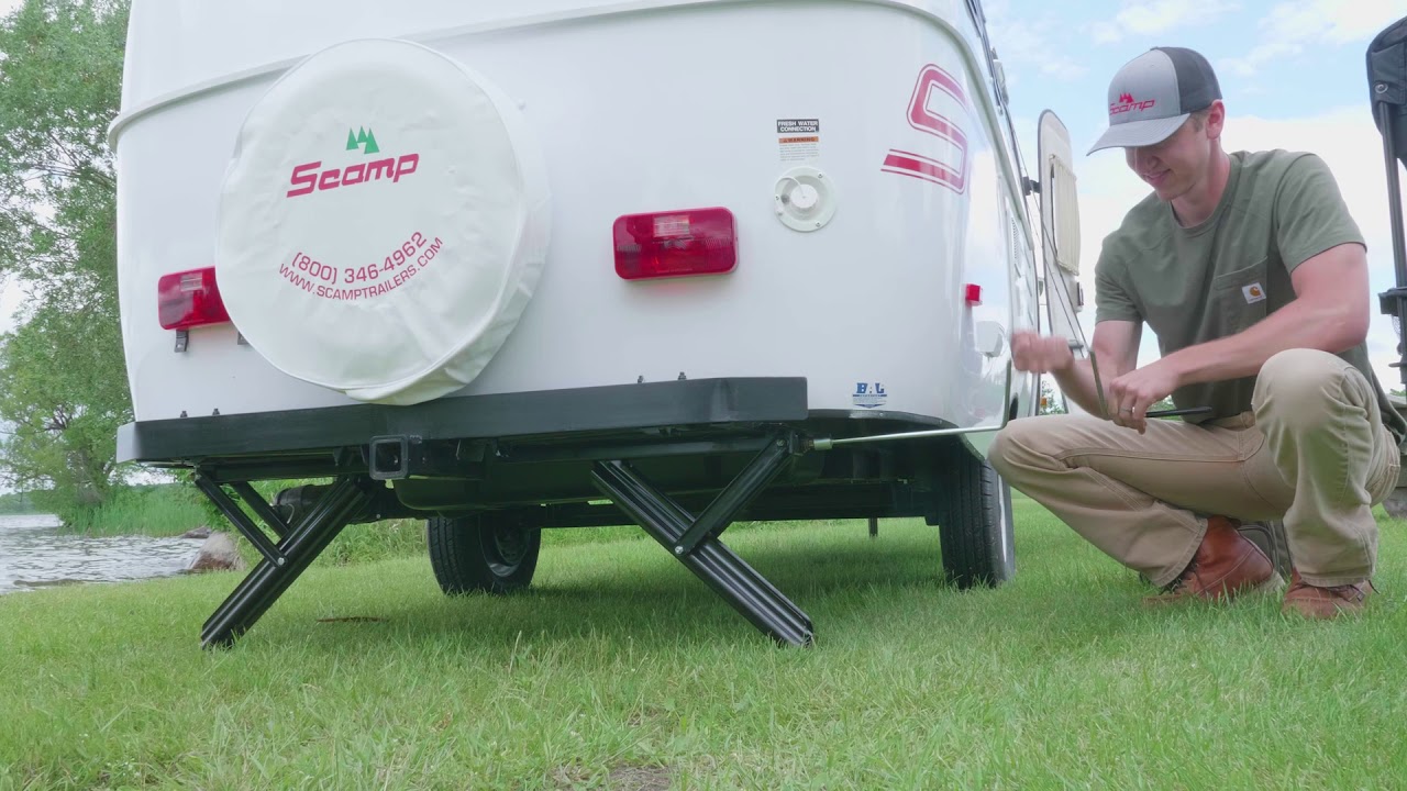 At the Campground - Scamp Trailer Setup