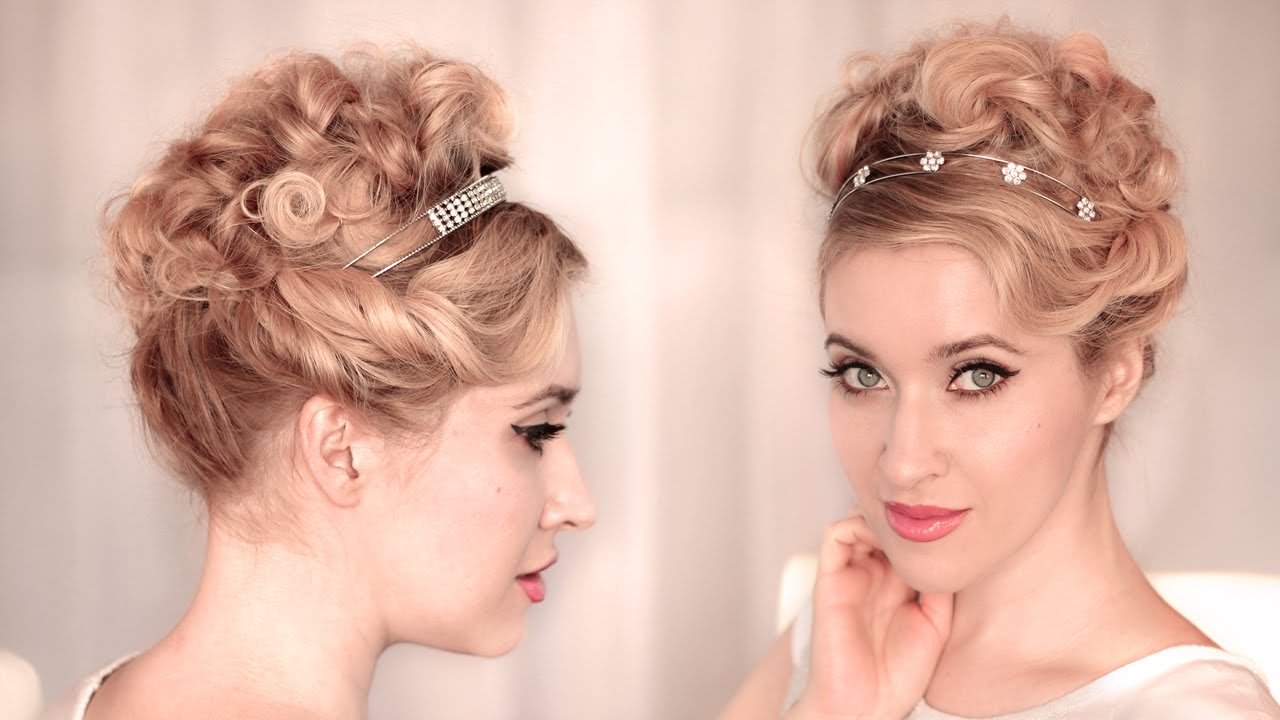 Cute, easy CURLY UPDO for wedding/prom ❤ Hairstyle for medium long hair