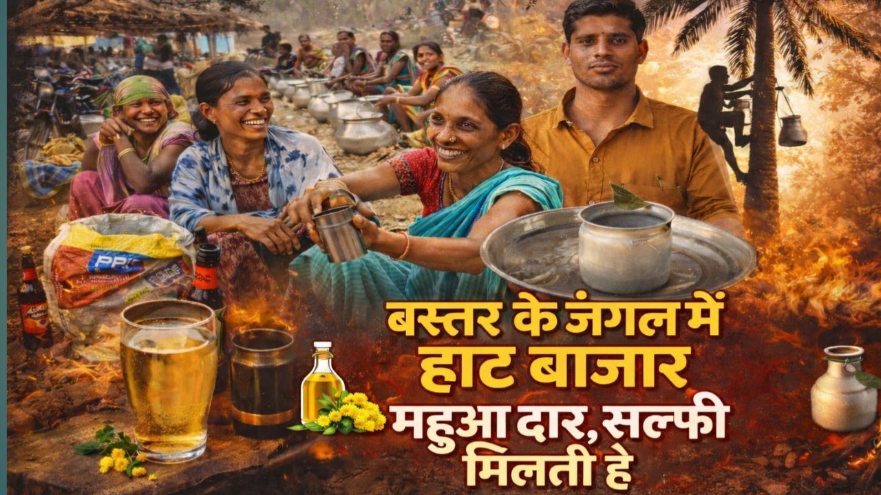 बस्तर के जंगलों का खतरनाक हाट बाजार | महुआ दारु और सल्फी 😲