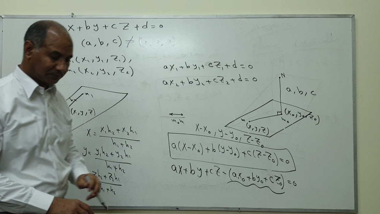 هندسة فراغية - الفرقة الثانية تربية رياضيات -الجزء الاول - د. محمد ابو الحسن