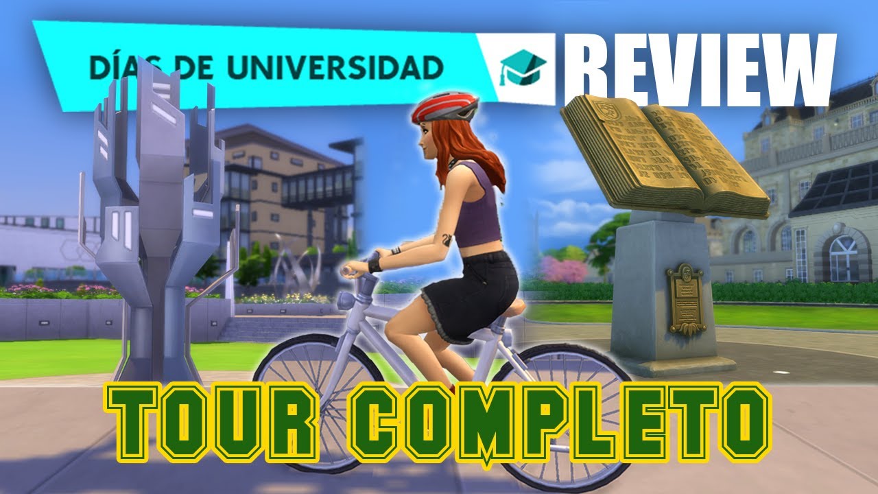 TOUR COMPLETO EN BRITECHESTER 🚴🏻‍♀️🎓🗺️ Los Sims 4 Días de Universidad - CAP 1