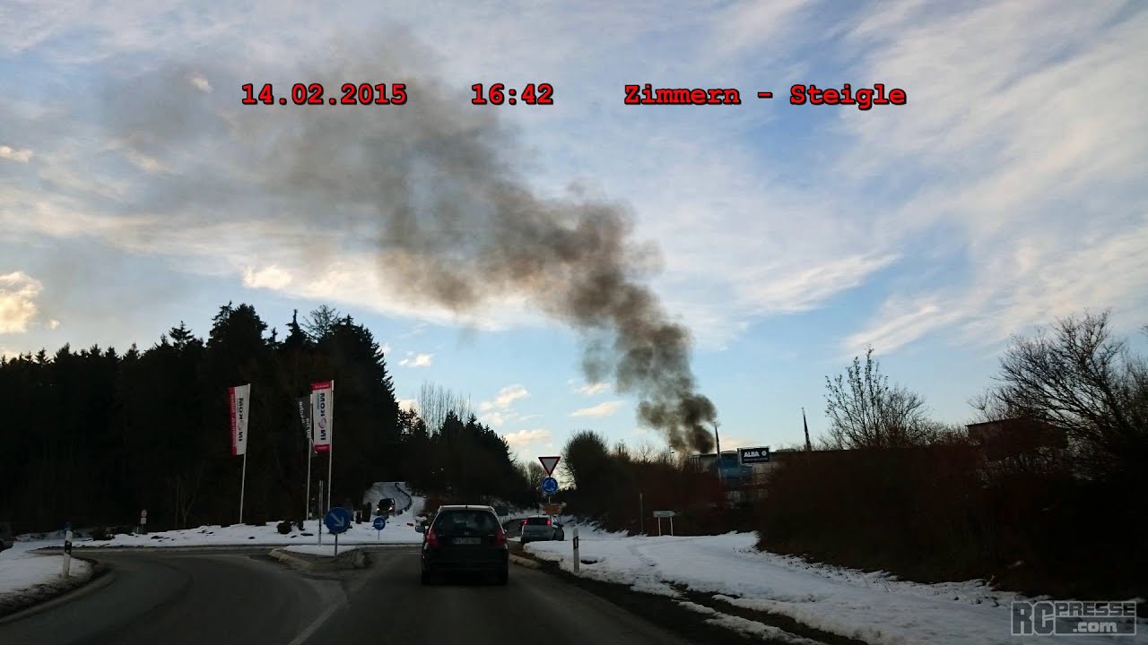 Einsatzanfahrten - Brand bei ALBA in Zimmern o.R.