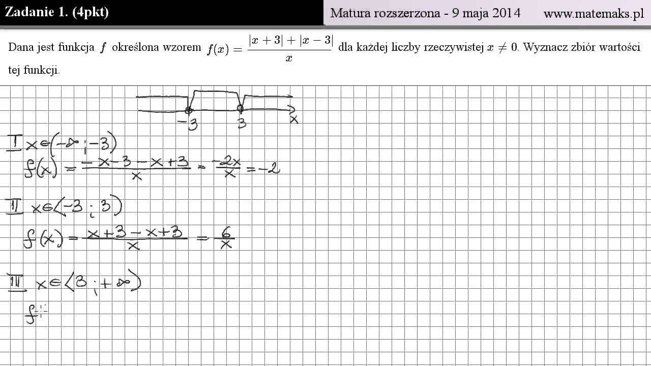 Zadanie 1 - Matura rozszerzona - 9 maja 2014