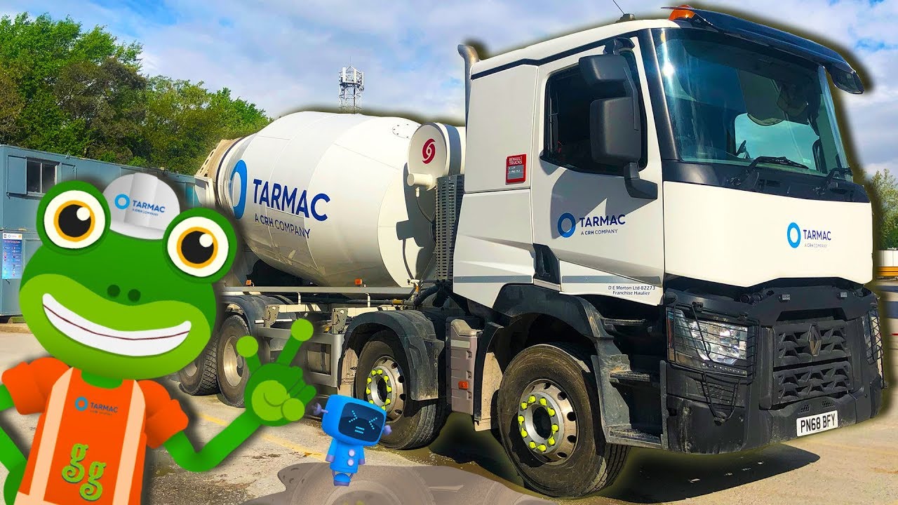 Concrete Mixer Trucks For Kids | Gecko's Real Vehicles | Construction Trucks For Children