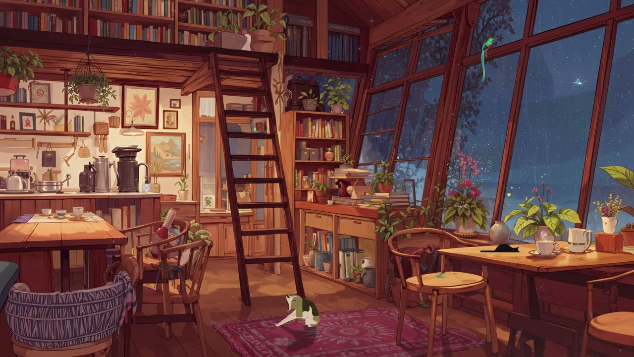 Rainy Night in the Attic Cozy Lofi City Studio 🌧️ Relaxing & Calming to Study/Relax | Lofi Hip Hop