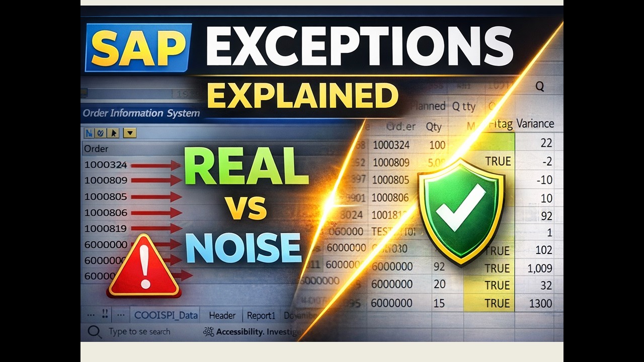 SAP COOIS Exception Analysis Explained | Yield Variance Logic + Business Tolerance Automation