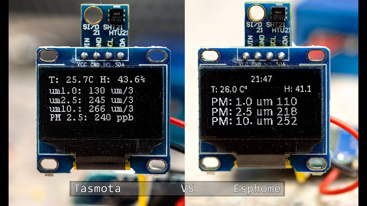 How to set up a LCD to Tasmota and Esphome with a PMS5003 High Precision laser Particle Dust Sensor