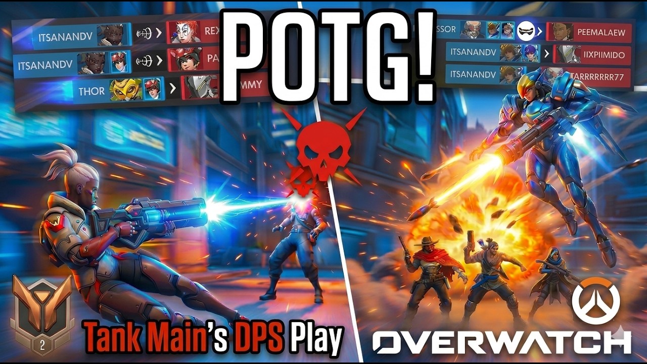 Overwatch ✧S1 🛡Tank Main Plays DPS ⊹Competitive | Bronze 2⊹ Pharah POTG!
