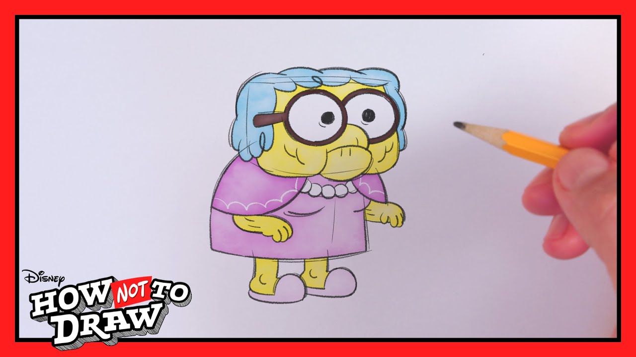 Big City Greens Gramma Alice Cartoon Comes to Life! 💚 | How NOT To Draw | @disneychannelanimation