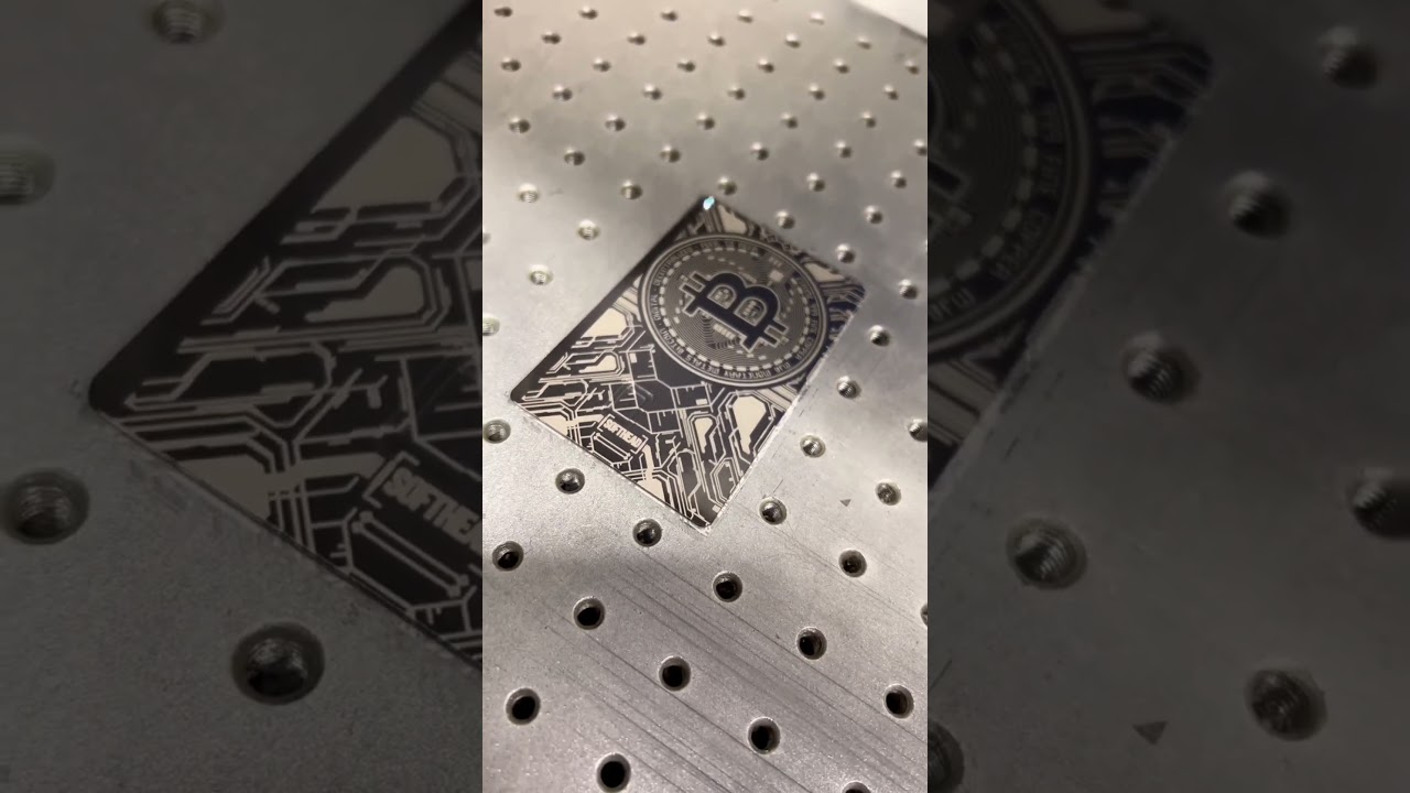 Laser Engraved Bitcoin Design on a Custom Metal Card ⚡💳 | CarbonCraft Exclusive