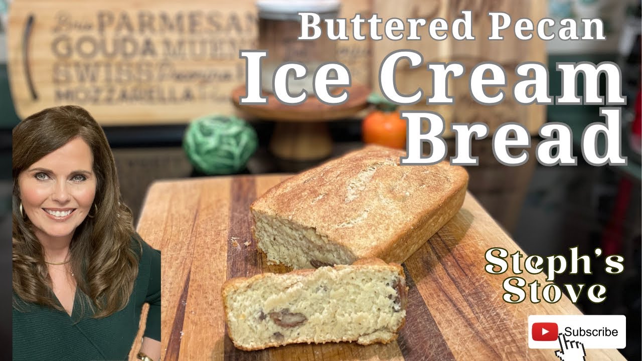 Buttered Pecan Ice Cream Bread - 1970s Recipe with Blue Bell Ice Cream - Steph&rsquo;s Stove